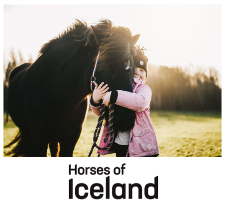En flicka med en svart häst